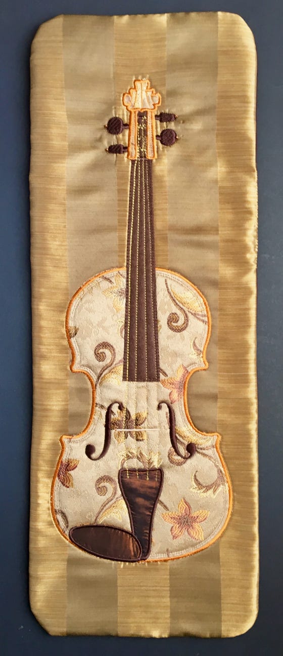  abbellimento Geigendecke "Brokat Violine auf Seide"
